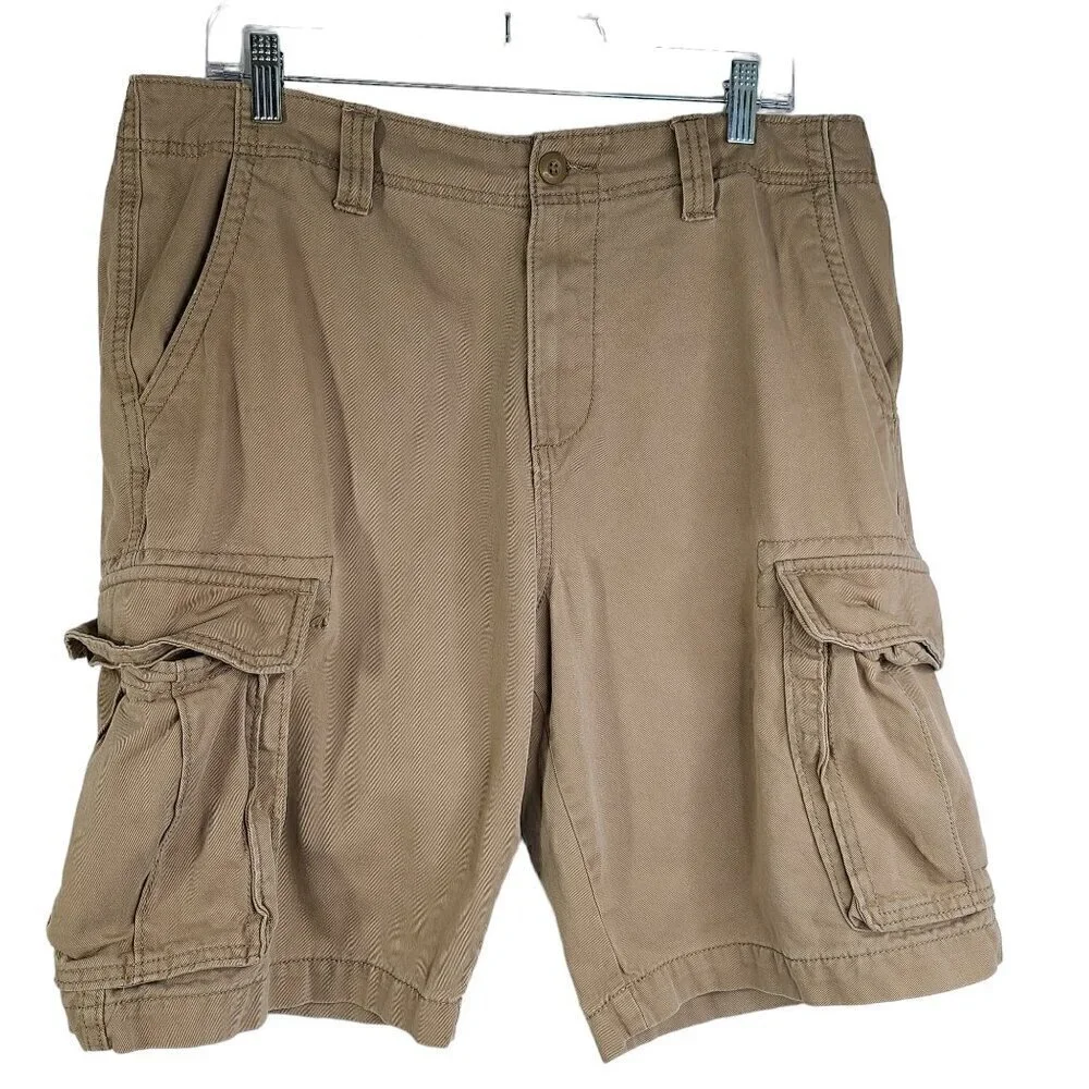 Old Navy Vintage Khaki Brown Classic Cargo Broken In Shorts Outdoor Wear
